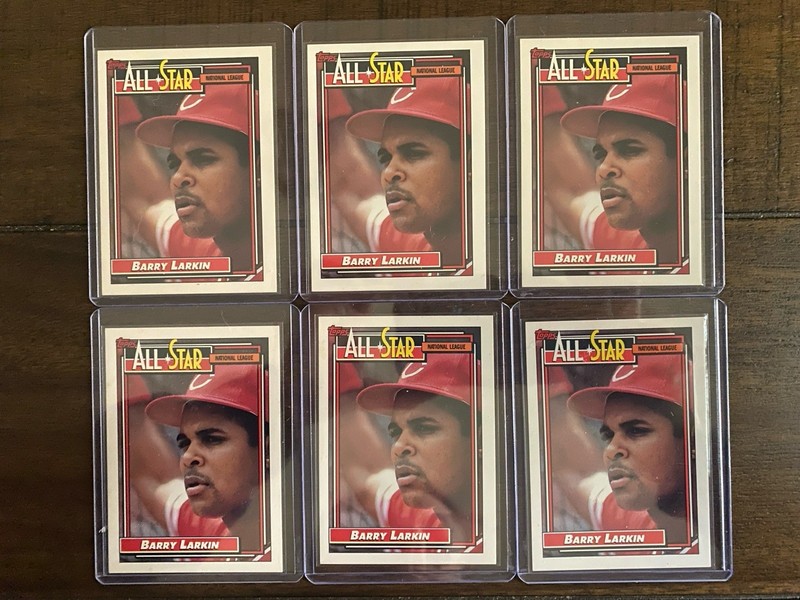 Barry Larkin Lot of (6) 1992 Topps All-Star Shortstop Cincinnati Reds