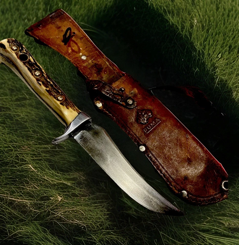 🔥 VINTAGE 1967 PUMA 6393 SKINNER KNIFE / ORIG. SHEATH / SOLINGEN 🇩🇪GERMANY🔥 - Image 3 of 4