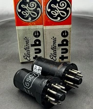 (2) GE 6SC7 Radio Vacuum Tubes Tested Strong Amplitrex