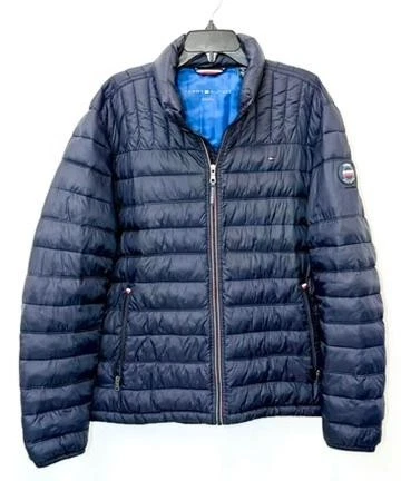 Tommy Hilfiger Puffer Jacket Mens XL Navy Blue Packable Quilted Full Zip Coat
Opens in a new window 