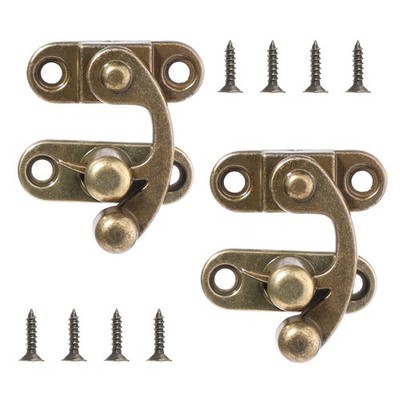 2 Pack Antique Vintage Lock Clasp Small Hasp Latches Right Latch Hook Hasp wi...