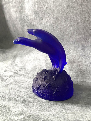 Summit Art Glass Cobalt Blue Satin Frosted Glass Bicentennial Eagle Figurine