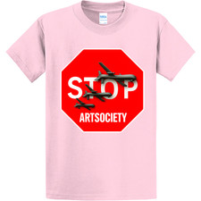 NEW Art Society x BANKSY STOP SIGN VOL. 3 PINK Tee Shirt SM-4XLARGE MADE IN USA