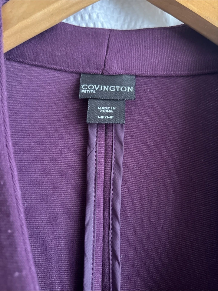 Blazer Covinton Mujer Púrpura Blanco Paquetes Manga Larga Botón Delantero .M Pequeño Foto 3 de 4