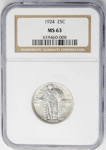 1924 Standing Liberty Quarter 25c MS63 NGC 950568-2
