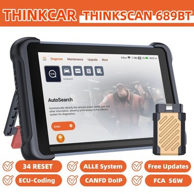 ThinkScan 689BT OBD2 KFZ OBD2 Diagnosegerät Scanner 34 Reset ECU-Coding CANFD DE