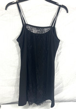 Womens SHEIN Black Lace Cami Pajama Nightdress Slip Size M NEW