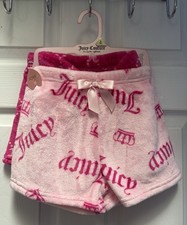 Juicy Couture Little Girls 6x 2 Piece Pajama Shorts Set Soft Plus Pink Logo NWT