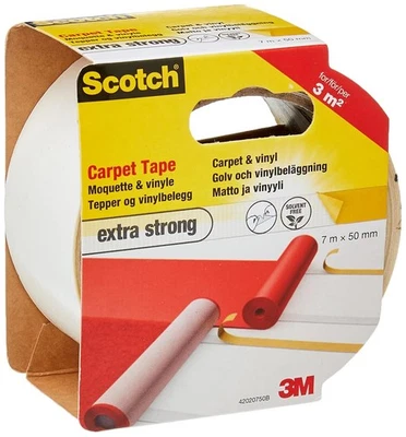 SCOTCHBLUE Scotch 4202750B Extra Strong Carpet Tape - White 50 mm x 7 m