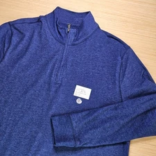 Saddlebred Comfort Flex Quarter Zip Pullover Men's Medium Long Sleeve Blue NEW