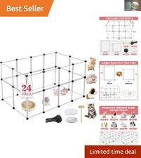Lightweight 24-Panel Playpen for Bunnies, Ferrets  Hamsters - Easy Clean Design
