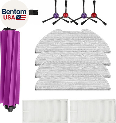Replacement Accessories for Eureka E20 plus Robot Vacuum,1Rubber Main Brush,4Mop