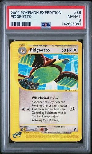 2002 POKEMON EXPEDITION #88 PIDGEOTTO PSA 8