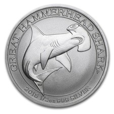 2015 Australia 1/2 oz Silver Great Hammerhead Shark 83.90 per troy oz