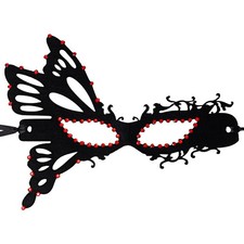 Red Rhinestone Butterfly Mardi Gras Costume Mask Masquerade Ball Prom Party