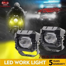 4 Led Fog Driving Lights Dual Color White Amber For Off Road Truck Utv Suv Atv