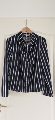 Black White Argyle Blouse Cowl Neck Must Have Tommy Hilfiger 36 S