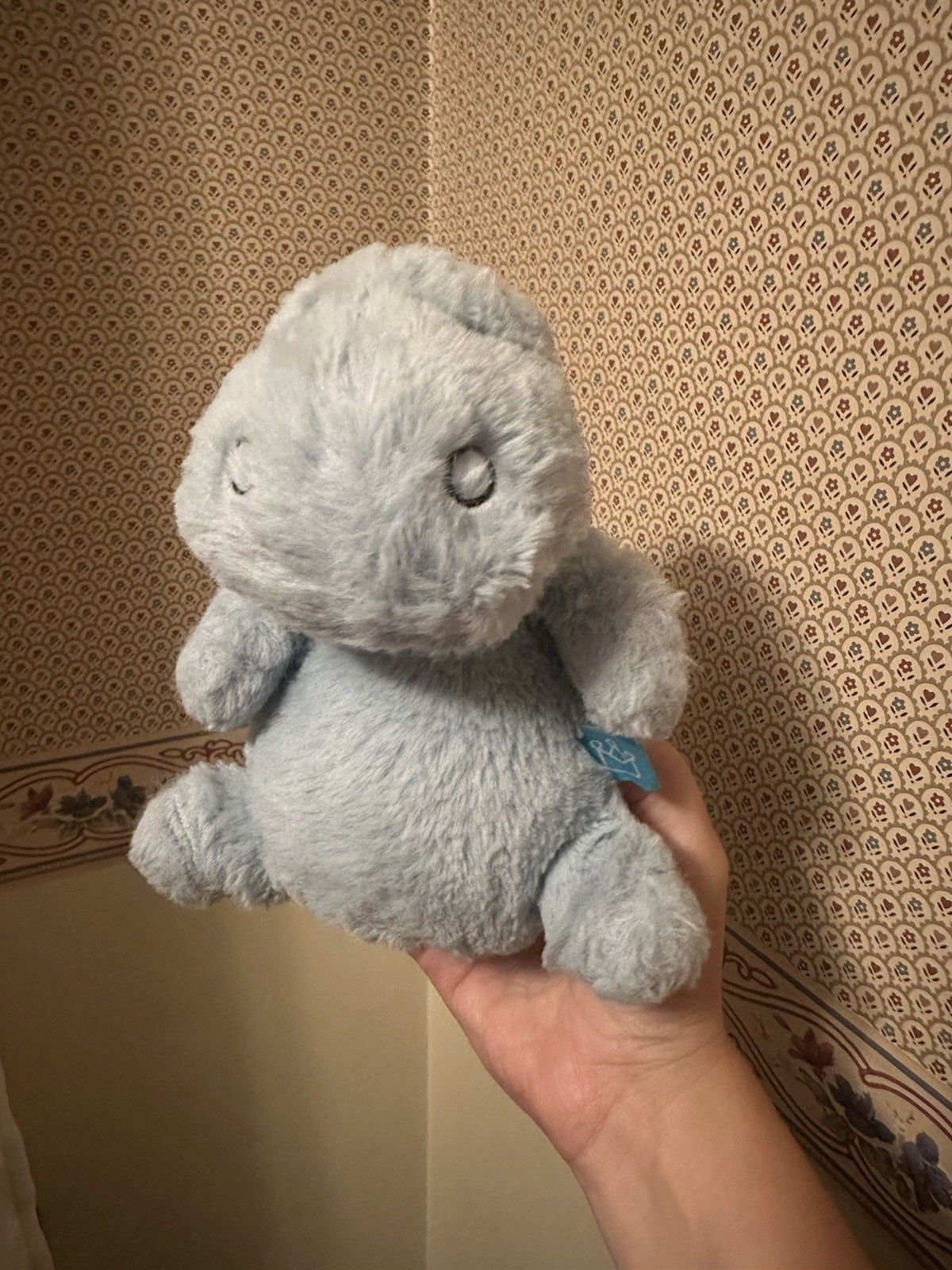 Manhattan Toy Co Blue Hippo Hippopotamus Sitting Beanbag Plush Stuffed Animal 7