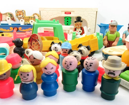 Fisher-Price Little People Vintage Lot Vehicles Construction Circus Furniture