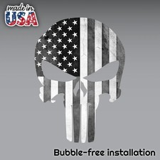 SNIPER SKULL AMERICAN FLAG BLACK WHITE STICKER DECAL USA MADE