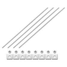 4Pcs Fully Threaded Rod, M6 x 450mm 201 Stainless Steel with Nuts Washers
