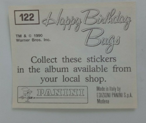 1990 Panini Happy Birthday Bugs (Pick Your Sticker) - Picture 181 of 343