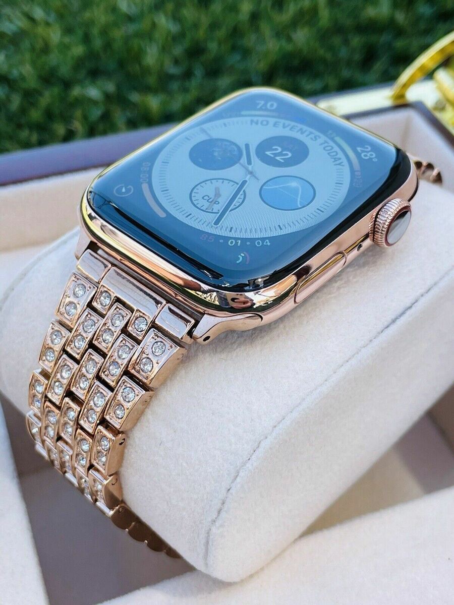 Custom 24K Rose Gold 44MM Apple Watch SERIES 5 Stainless Steel