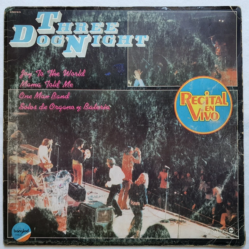 THREE DOG NIGHT LIVE 1976 UNIQ CVR & PS & ERRORS MEGARARE CHILEAN PRESS ONLY!!! - Image 2 of 4