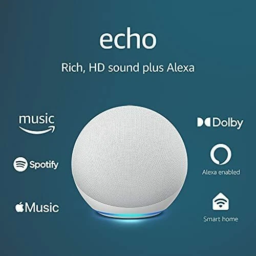 New Echo (4th Gen) | Smart Speaker w premium sound, home hub Alexa - ships to PR - Image 2 of 4