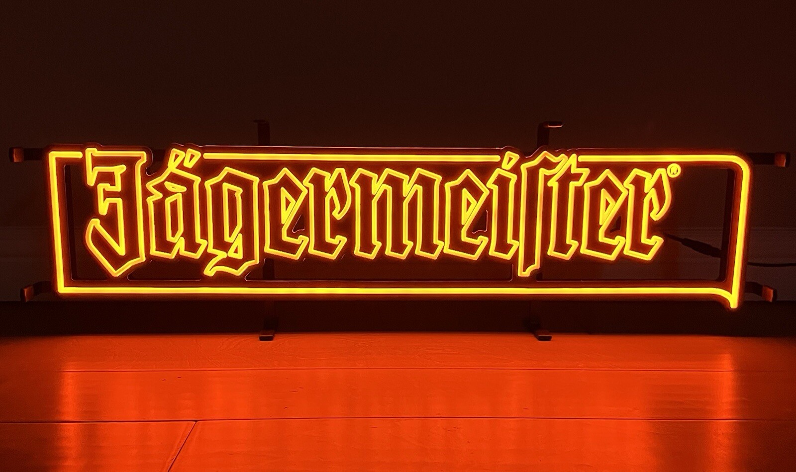 JAGERMEISTER LED LIT LIGHTED WALL HANGING OR STANDING BAR PUB SIGN W/ DIMMER