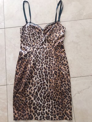 leopard bustier dress