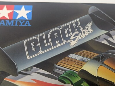 TAMIYA Tamiya Full Cowl Mini 4WD 1/32 Black Saber Racing Wheels