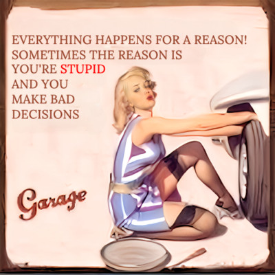 Everything Happens For A Reason Sometimes You're Stupid Make Bad Decision-MAGNET