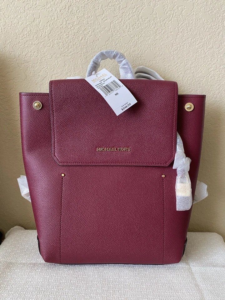 Mochila Michael Michael Kors Hayes Mediana de Cuero Morera/Ballet Foto 2 de 4