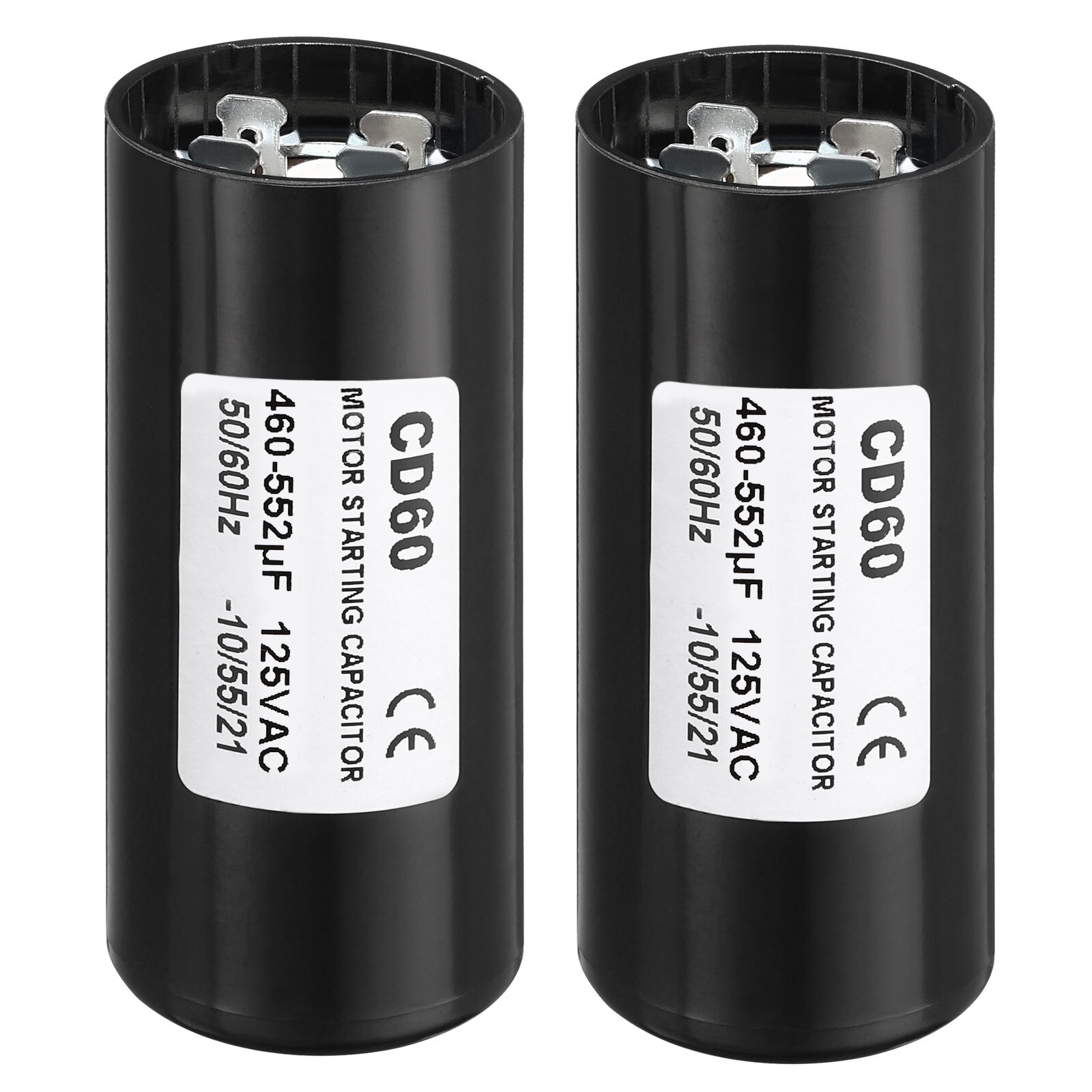 2 Pack Motor Start Capacitor 460-552uF/Mfd 125V 50/60Hz CD60 Run ...