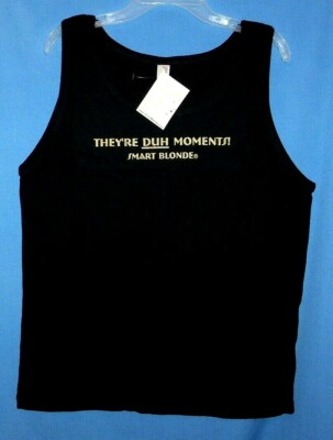 Smart Blonde''Black/Gold''Cute Sleeveless Tank Top Shirt,Size XL-New With Tags 