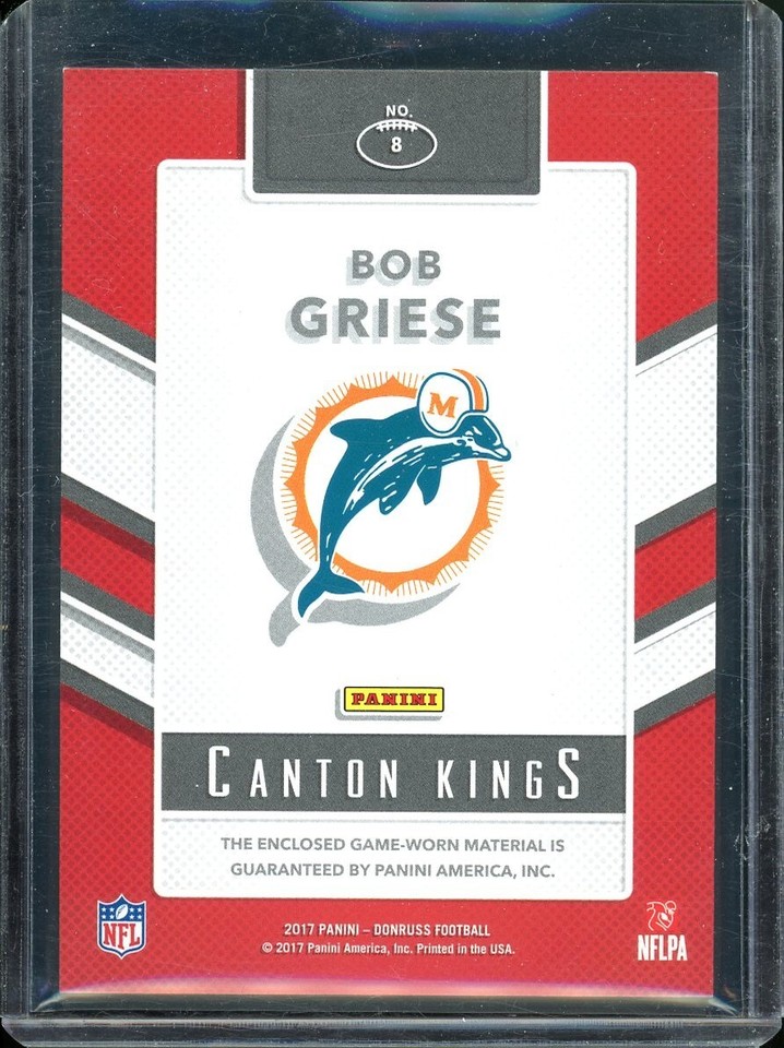 2017 Panini Donruss Bob Griese Canton Kings Jersey Card /99 eBay
