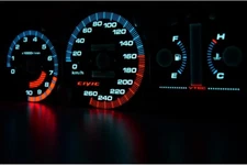 92-95 HONDA CIVIC design glow gauges dials plasma dials kit tacho EG EH EJ1 EJ2
