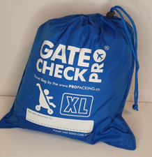 New Gate Check Pro XL Double Stroller Bag For Travel Lightweight Blue
