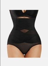 Women's High Waist Pants Cross Compression Tummy Control Shorts Body Shaper Sz L