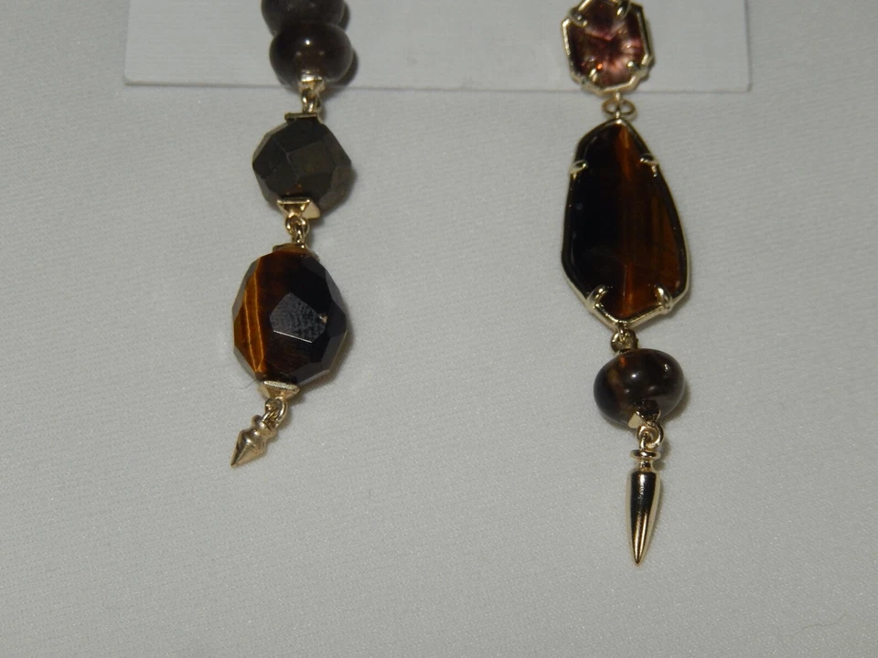 Висячие серьги Kendra Scott Cosette с пиритом и тигровым глазом несоответствие - Изображение 4 из 4