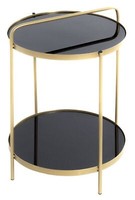 Haku Beistelltisch Gold-Schwarz Abstelltisch Wohnzimmertisch Ablagentisch Tisch