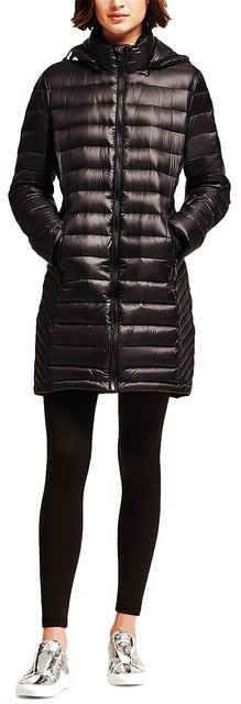 dkny long down coat
