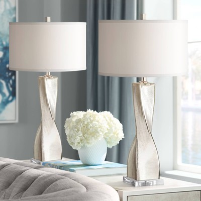 Possini Euro Oirin 32 1/4'' Crackle Mercury Glass Table Lamps Set of 2
