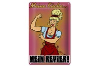 Blechschild Spruch 20X30 Cm Spruch Meine KüChe Mein Revier Deko Schild Tin Sign