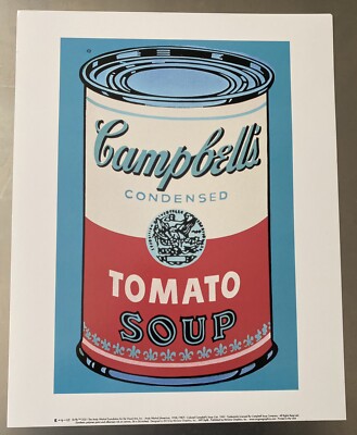 ANDY WARHOL Colored Campbell s Soup Can (1965) Blue POP ART Poster Print