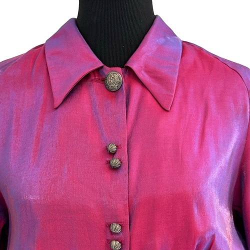 Vintage Longhorn by Niver Purple Iridescent Skirt Top Set Size Medium Western - Picture 5 of 11