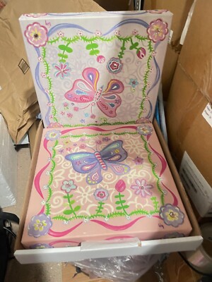 2 Kollen Karis Designs Art Wall Butterflies Pink  Girls Room 12''x12''x1.5''H(S)