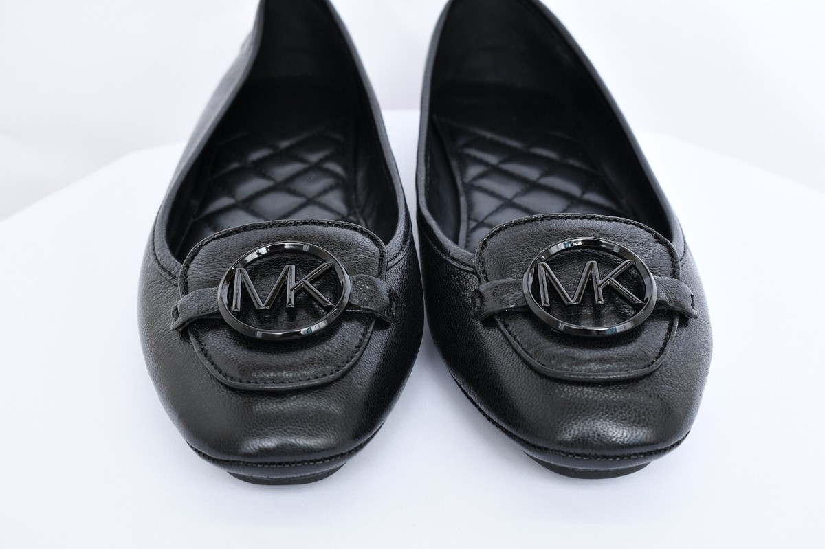 Michael Kors Black Women's Lillie Moccasin Slip On Flats Leather