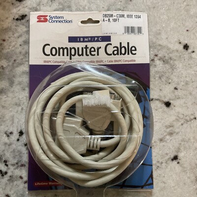 IBM/PC Computer Cable AT Serial Modem adapter Cable 10 Feet To Printer